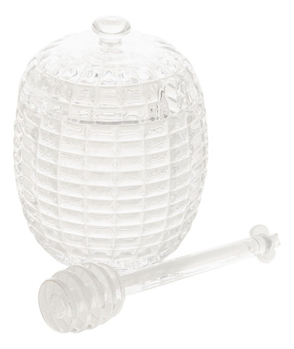 Conjunto De Açucareiro E Meleira De Vidro Com Colher E Tampa