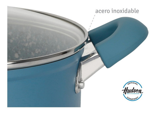 Cacerola Aluminio Forjado Granito Azul Tapa De Cristal 24 Cm