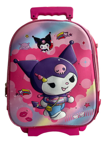 Mochila Kínder De Kuromi Con Ruedas O Llantas