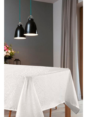 Manteles De Mesa Jacquard Premium Decorinter 150x260 Cm Color Blanco