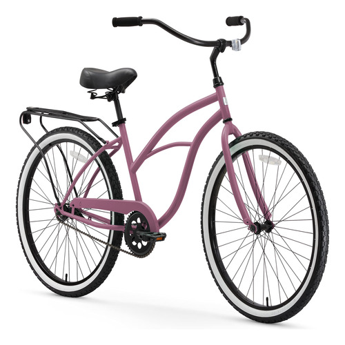 Sixthreezero Around The Block, Bicicleta De Playa Para Mujer Color Light Plum w/ Black Seat/Grips