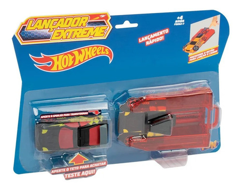 Carrinho Hot Wheels Lançador Extreme Preto Fun F00627