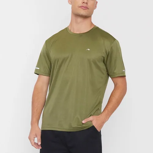 Polera Hombre Deportiva Pe R neck Verde Militar Corona Cuotas