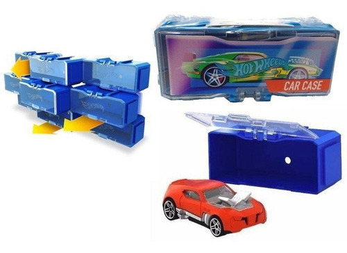 Hot Wheels - Porta Autitos Individual Hwcc8 Color Azul