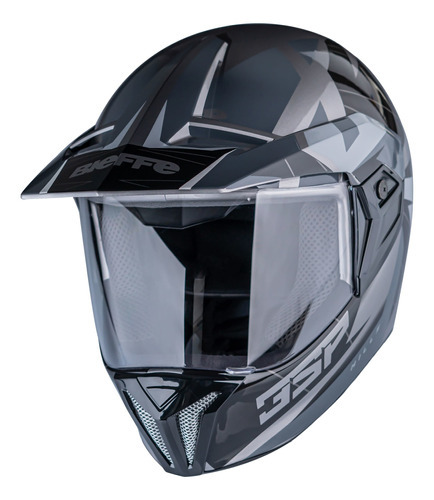 Capacete Moto Bieffe 3 Sport Hills Masculino Feminino Cor Grafite Preto Brilhante Tamanho do capacete 60