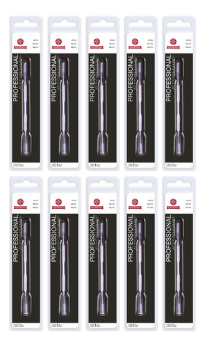Kit 10 Palito Limpador Unhas Instrumento 375m Inox Mundial