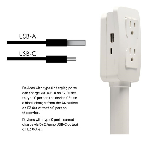 Extensor De Tomada Com Usb E Alimentação Ca, A