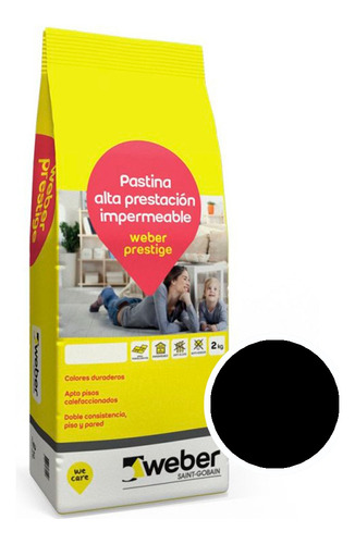 Pastina Para Porcelanato Color Negro 2kg - Weber Prestige