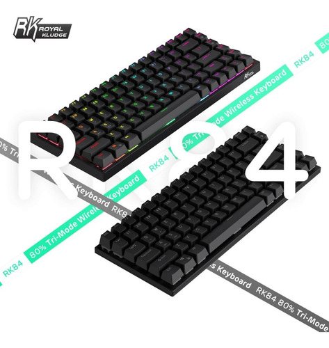 Imagen 8 de 8 de Teclado Inalambrico Gamer Rgb Royal Kludge Rk84 Tkl Blue S