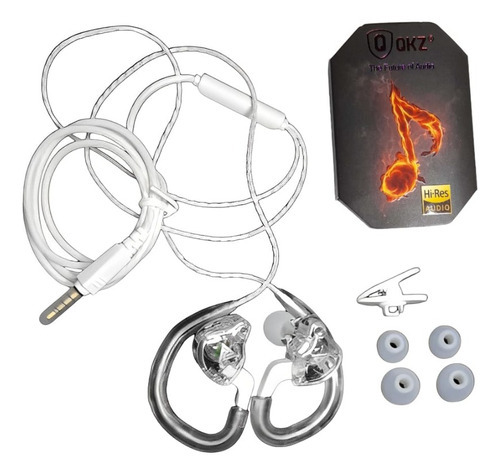 Fone De Ouvido Qkz Ak6 Dj In Ear C/case Pronta Cor Branco