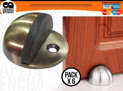 Imagen 5 de 5 de Tope Para Puerta Pavonado Herraje