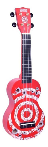 Ukelele Soprano Mahalo Designer Target Con Funda Md1t Color Rojo Militar