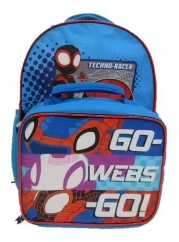 Mochila Con Lonchera Spiderman Niño Escolar Spidey