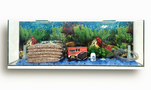 Kit Pecera Completa - 120x35x20 Con 2 Peces De Regalo