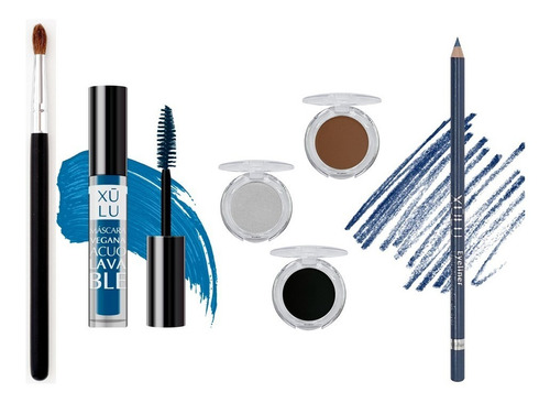 Kit De Maquillaje Completo Tonos Azules Xulu Cosmeticos