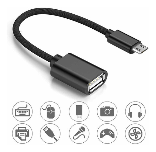 Cable Otg Micro Adaptador Usb Para Pendrive Mouse Teclado