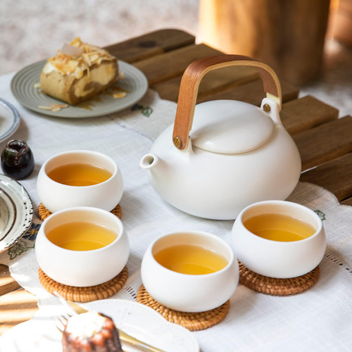 Juego De Té Japonés Moderno De Zens, Tetera Japonesa De Cerá