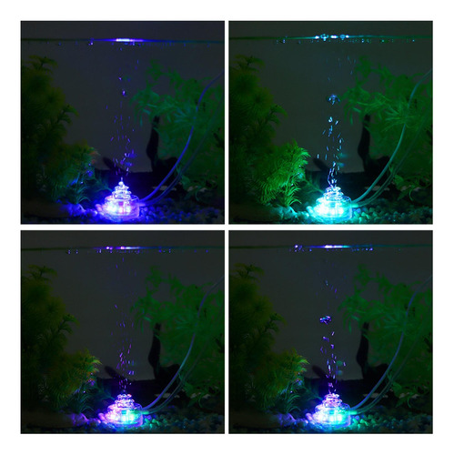 Acuario Led Luces Burbuja De Aire De Color Luz Sumergible