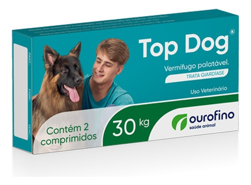 Top Dog Vermifugo C/2comp.3000mg 30kg - Ourofino