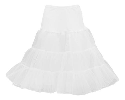 Vestido Blanco Con Falda De Tutú Elegante, Talla S-m