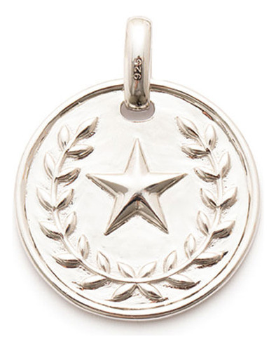 Medalla Carmín Star De Plata 925 Ss