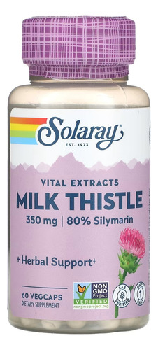 Solaray Extracto De Semilla De Cardo De Leche 60caps Sabor Sin Sabor