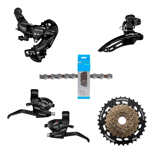 Imagen 1 de 6 de Grupo De Cambios Bicicleta Todo Terreno Shimano Tourney 3x7