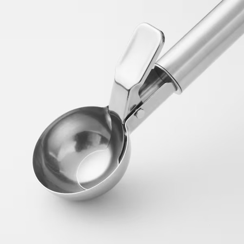 Cuchara Para Helado De Acero Inoxidable Con Mecanismo Fácil Plateado