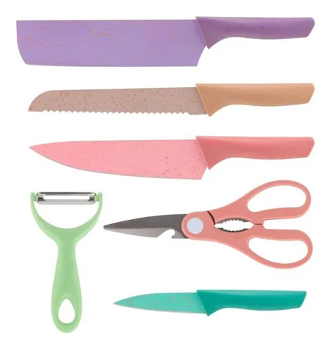 comprar Set De Cocina 6 Piezas Con 4 Cuchillos, Tijera Y Pelador