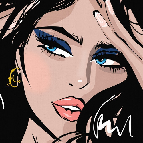 Cuadro-mujeres Hermosas Grafitti 1 Popart-90x70cm