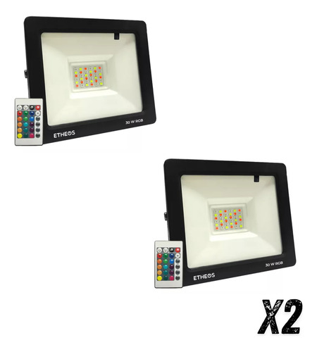 Proyectores Luz Rgb 30w Cambia Color Luces Exterior Pack X 2