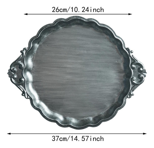 Bandeja Decorativa Fotografia Adereços Armazenamento Prata