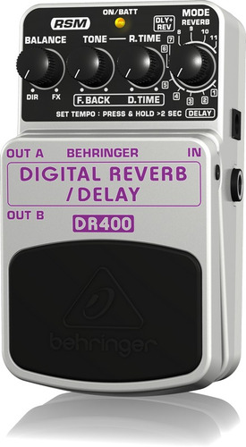 Behringer Pedal Para Guitarra Reverb / Delay Mod. Dr400