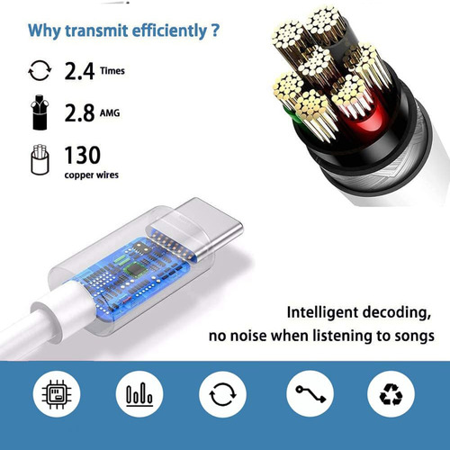Adaptador Audífonos Convertidor Usb Tipo C A Auxiliar 3.5 Mm