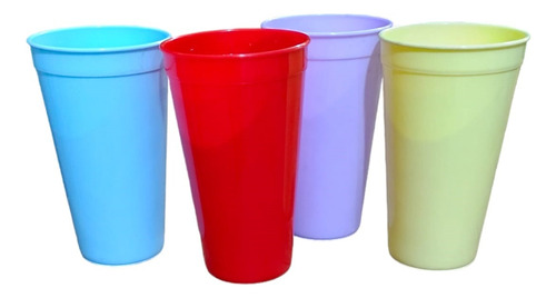25 Vasos Clásico Reutilizable Plástico Colores Plastic-art
