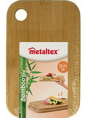 Metaltex 569704 Set De 2 Tablas Para Cortar De Bamboo,