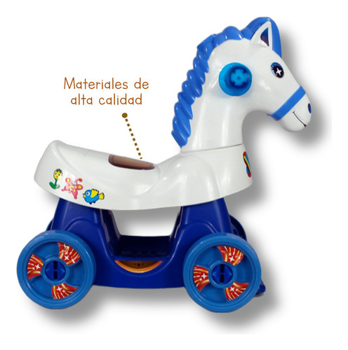 Caballito Montable Azul Para Bebé Angelín Baby Is-168 D