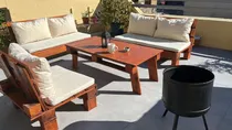 Comprar Juego De Sillones De Jardín Palet Eucalipto Con Almohadones.