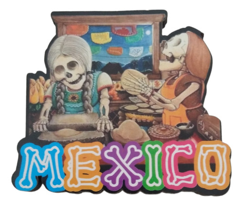 Catrinas Dia De Muertos Iman Mdf Recuerdo Mexico A485