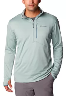 Jaqueta Columbia Fleece Park View Half Zip Verde Claro