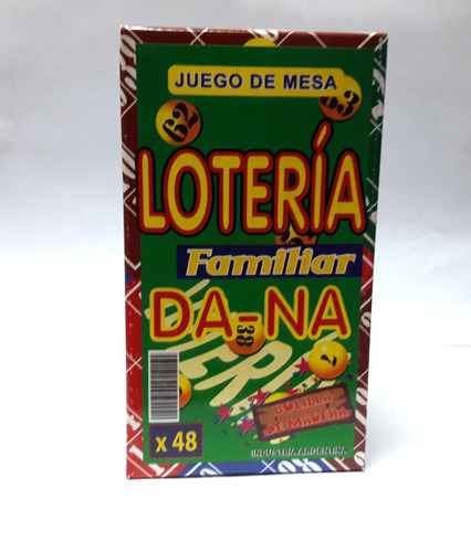 Loteria Familiar X 48 Cartones + Bolilla De Madera En Caja