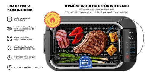 Chefman, Parrilla Eléctrica Para Interiores Libre De Humo