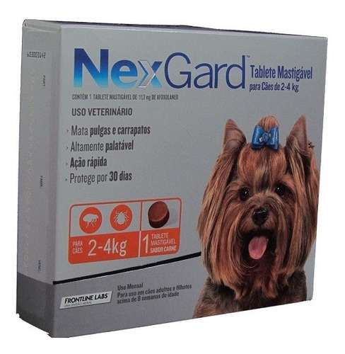 Antipulgas Nexgard Para Cães De 2 À 4kg