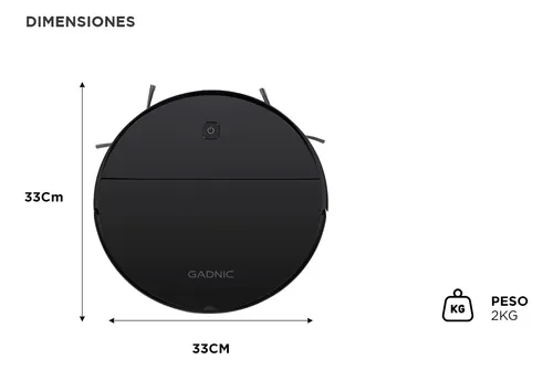 Aspiradora Robot Gadnic 4 Modos Limpieza Poder De Succión