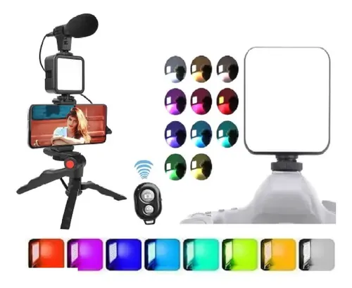 Estabilizador P/ Celular Tripode Con Luz Led Rgb Y Microfono