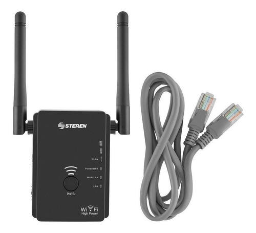 Imagen 3 de 12 de Access point, Repetidor, Router Steren COM-8200 negro 100V/240V
