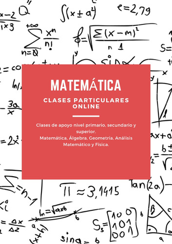 Clases De Apoyo Matemática - Secundario E Ingresos