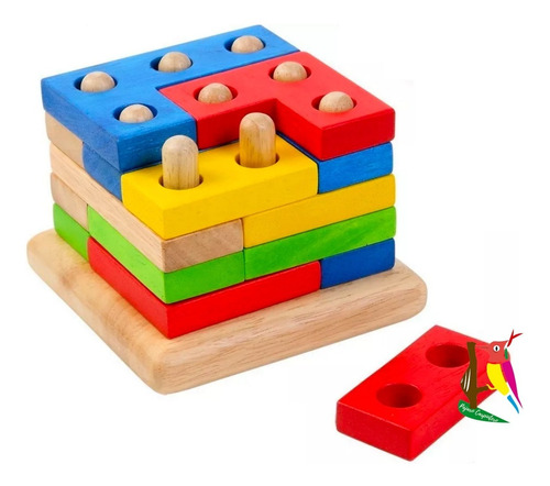 Juego Geometrico Madera Didáctica Ingenio Rompecabeza Niños