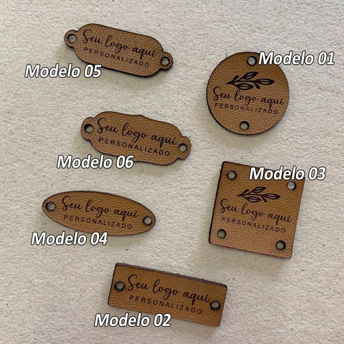Imagem 3 de 3 de 50 Etiquetas Couro Personalizadas Com Sua Marca