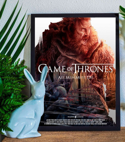 Cuadro Marco Negro Poster 33x48cm Game Of Thrones Fan Arte 1